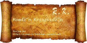 Román Krisztián névjegykártya
